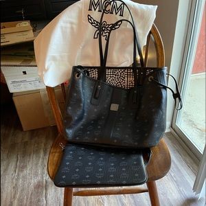 MCM black Liz medium shopper tote